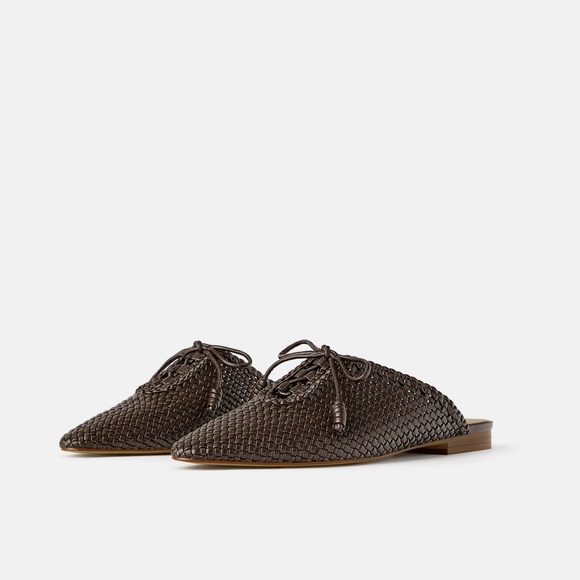 Zara Chocolate Woven Mules 38, 7.5, 8 - Picture 4 of 4